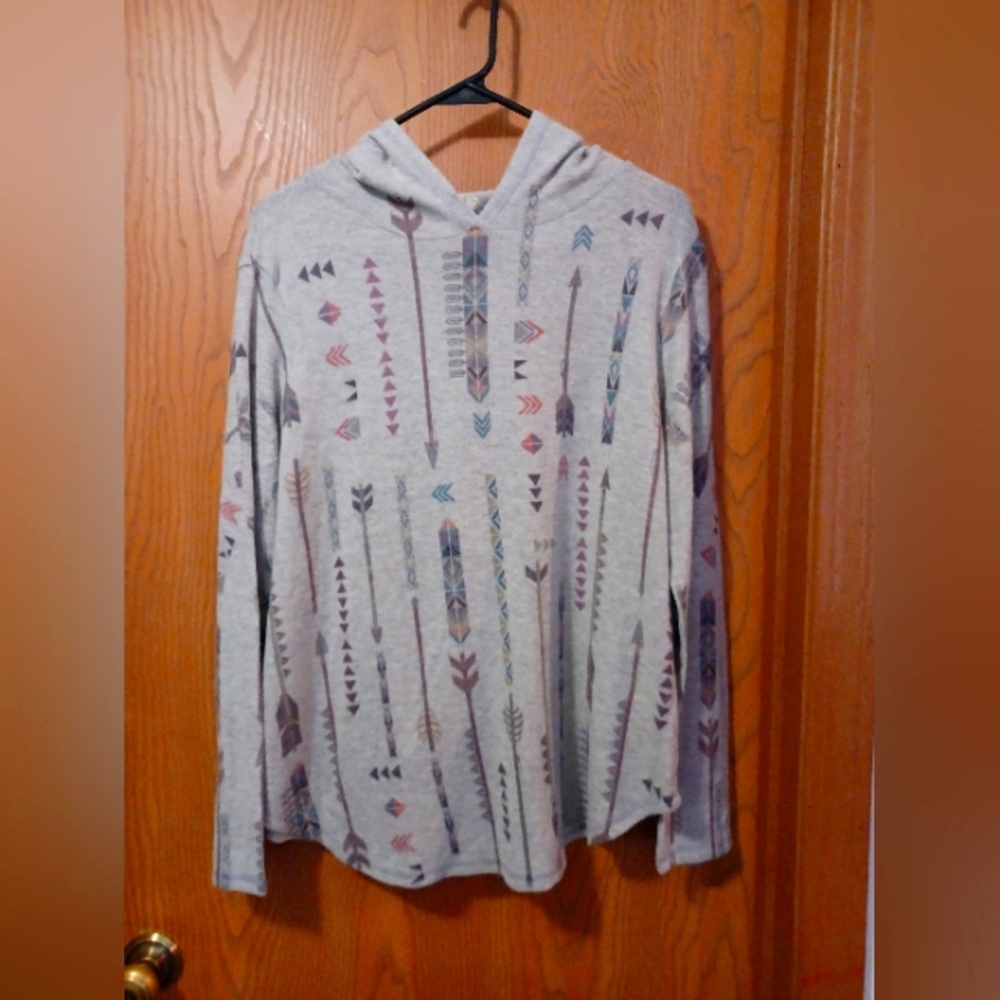 PHIL LOVE Aztec Print Lightweight Hoodie